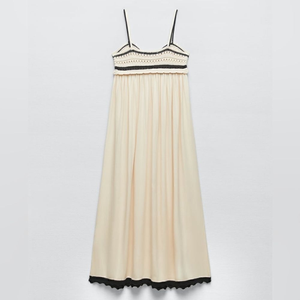 ZARA COMBINATION KNIT DRESS beach - Picture 9 of 15